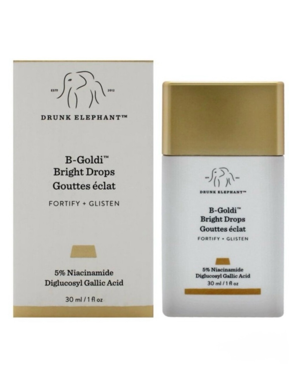 Drunk Elephant B-Goldi Bright Drops Fortify + Glisten 5% Niacinamide 30 ml/ 1 oz